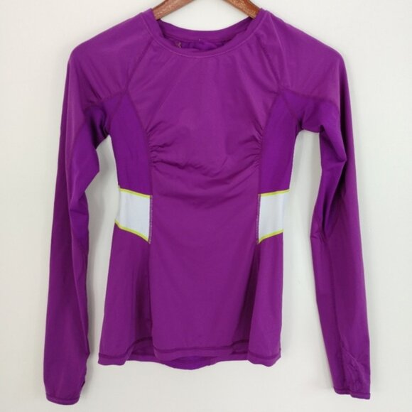 Lululemon Purple Long Sleeve Fitted Jersey Top Size 4 Gym Athletic Workout - Picture 1 of 8